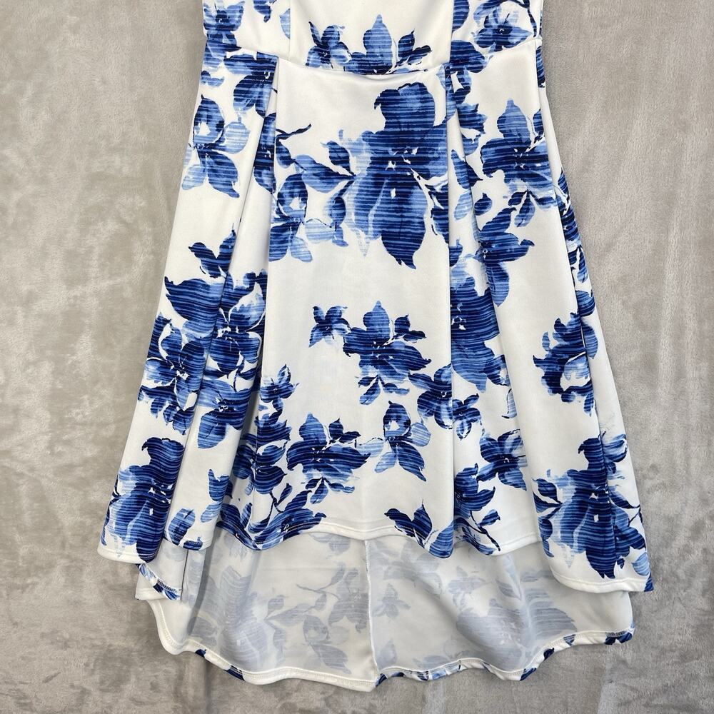 Belinda USA Blue Floral High Low Hem Babydoll Dress Small Cottagecore Romantic - Picture 3 of 14